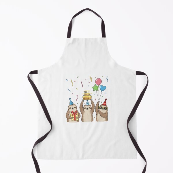 Item preview, Sloth birthday balloons cake happy party hat cute kawaii funny designed and sold by CheeseBlueprint.
