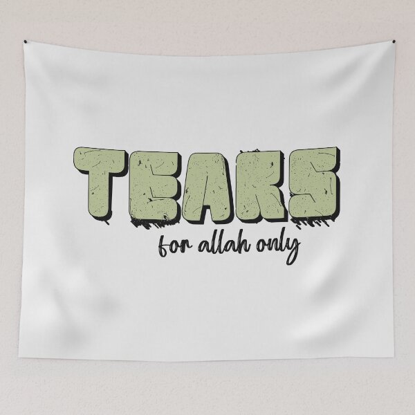 Item preview, Tears for Allah Only Minimalist Sage Green Islamic Typography Art designed and sold by Miniature Store.