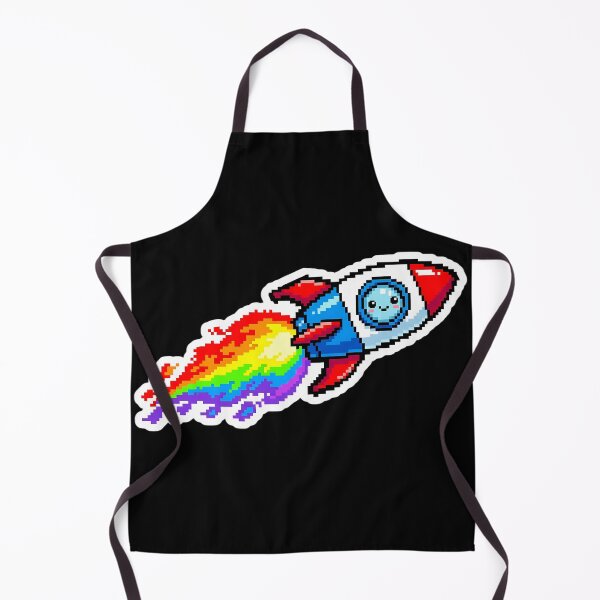 Item preview, Cute Kawaii Pixel Art Space Rocket Rainbow Trail designed and sold by PixelAlchemyHQ.
