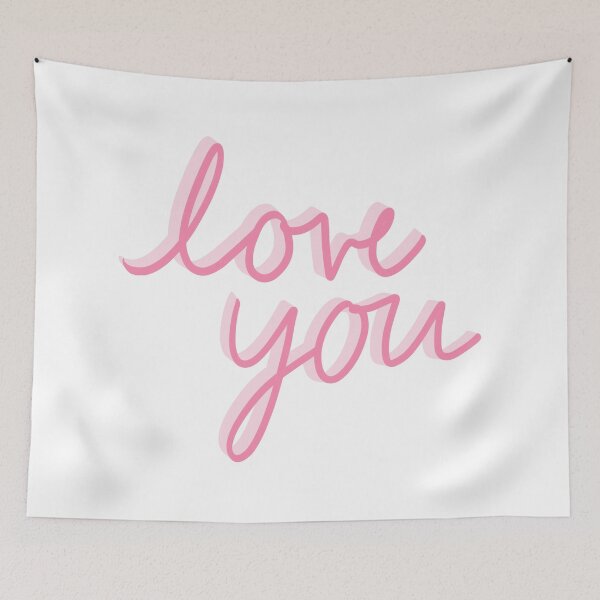 Item preview, Love You Pink Script Cursive Romantic Hand Lettering Aesthetic designed and sold by Nesstitches.