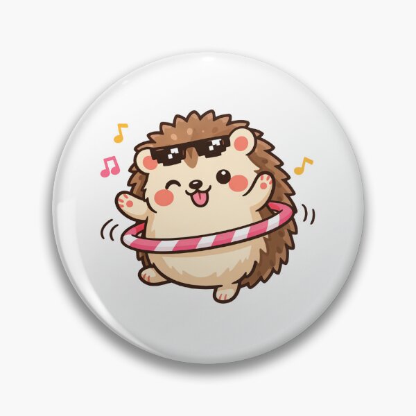 Item preview, Adorable Kawaii Hedgehog Hula Hooping – Cute Cartoon Sticker & Tee designed and sold by Style-X.