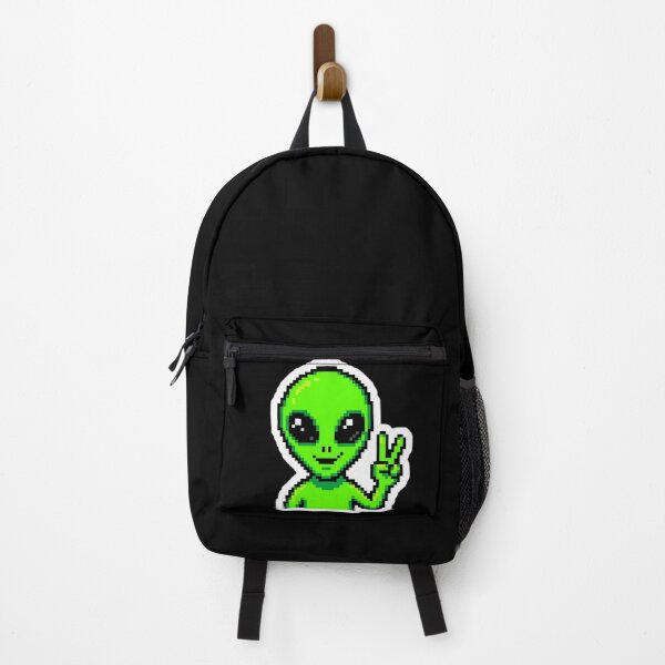 Item preview, Cute Kawaii Pixel Art Green Alien Peace Sign designed and sold by PixelAlchemyHQ.