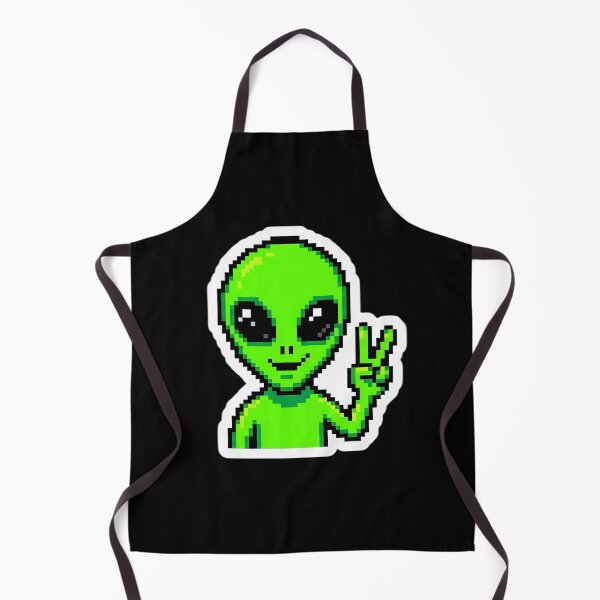 Item preview, Cute Kawaii Pixel Art Green Alien Peace Sign designed and sold by PixelAlchemyHQ.