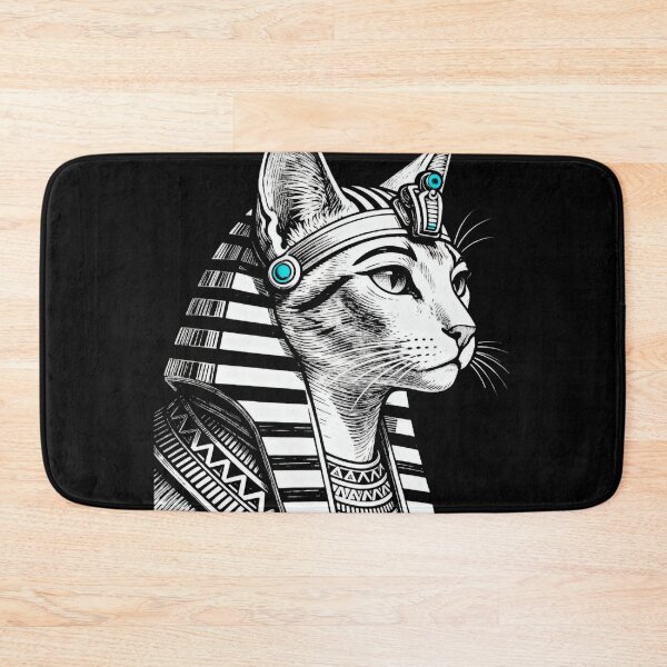 Item preview, Pharaoh Cat Profile – Egyptian Mythology Minimalist Engraving Art designed and sold by CatVibesStudio.