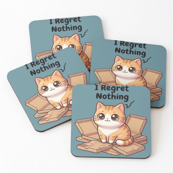 Item preview, Funny Cat Regret Nothing Pizza Boxes Kawaii designed and sold by MOONE FLOWER.