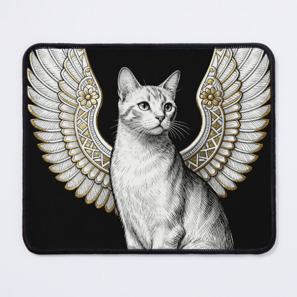 Item preview, Winged Egyptian Cat – Sacred Mythical Feline Minimalist Art designed and sold by CatVibesStudio.