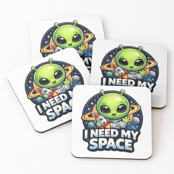 Item preview, I Need My Space Cute Alien designed and sold by PrintPandaCo.