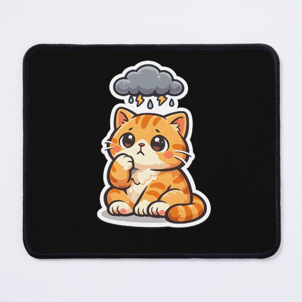 Item preview, Overthinking Again Cat designed and sold by KawaiiOrbit.