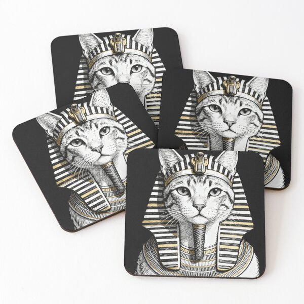 Item preview, Sphinx Cat Portrait – Egyptian Royal Minimalist Black and White Art designed and sold by CatVibesStudio.