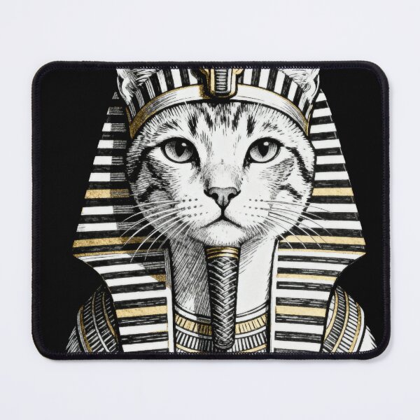 Item preview, Sphinx Cat Portrait – Egyptian Royal Minimalist Black and White Art designed and sold by CatVibesStudio.