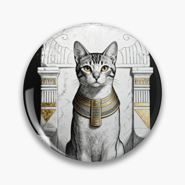Item preview, Bastet Throne Cat – Egyptian Goddess Inspired Minimalist Art designed and sold by CatVibesStudio.