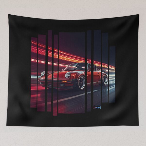 Item preview, Porsch 911 Turbo S inspired Design Vintage racing poster style, dynamic motion lines 10 designed and sold by Neon G.