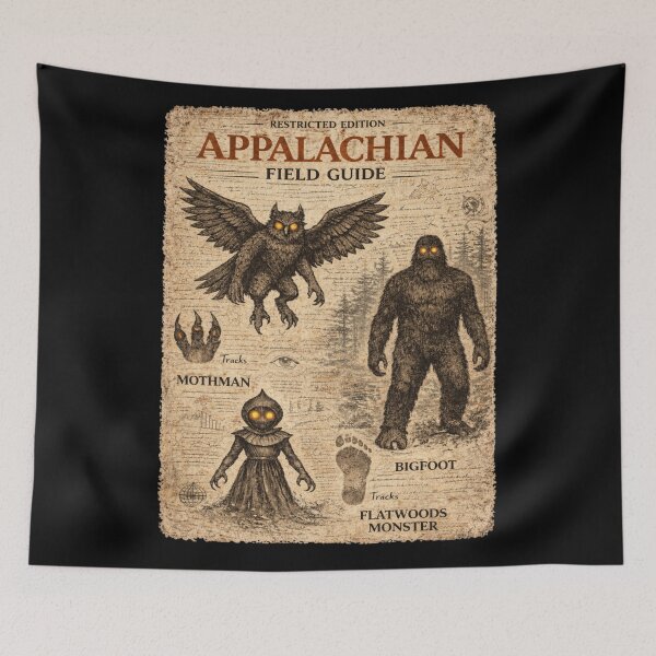 Item preview, Appalachian Cryptid Field Guide - Mothman, Bigfoot, Flatwoods Monster  designed and sold by Envision Designs.