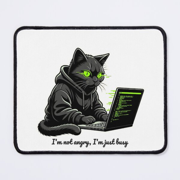 Item preview, Senior Developer Shirt – Black Cat Coding Hoodie – I'm Not Angry I'm Just Busy – Funny Software Engineer Apparel designed and sold by NUVYStudio.