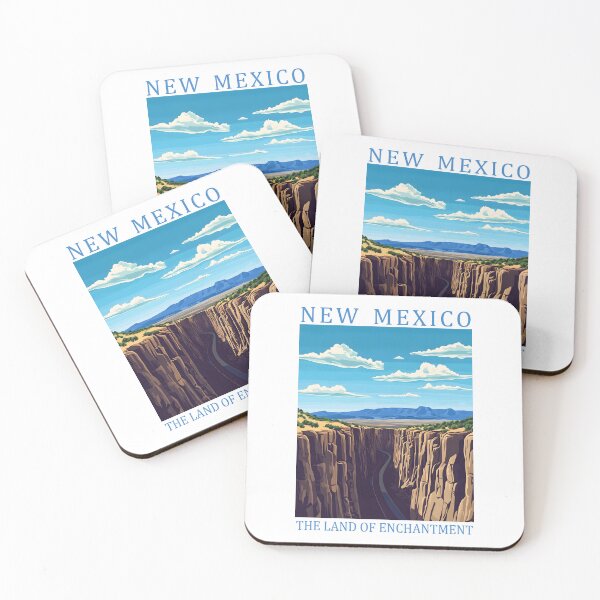 Item preview, New Mexico Travel Poster – Land of Enchantment Retro Canyon Illustration designed and sold by GiftsCreek.