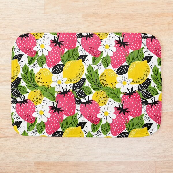 Item preview, Strawberry Lemon Pattern — Retro Fruit Floral Print designed and sold by HotFluff.
