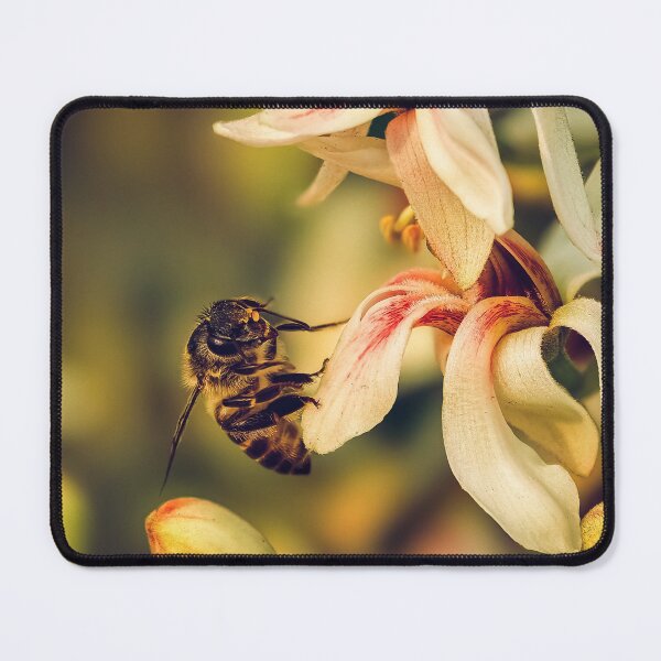 Item preview, Close-up of Honey Bee Pollinating Flower in Garden – Macro Nature Photography designed and sold by RawmenX.