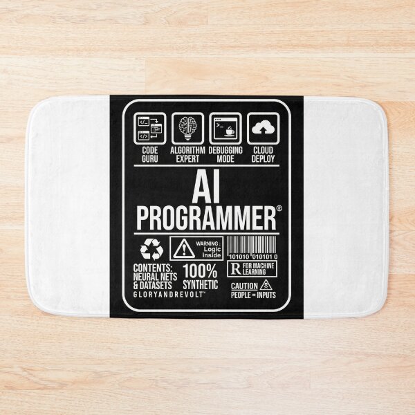 Item preview, Funny AI Programmer Artificial Intelligence Warning Label Graphic designed and sold by ZyricZyric.