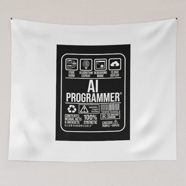Item preview, Funny AI Programmer Artificial Intelligence Warning Label Graphic designed and sold by ZyricZyric.