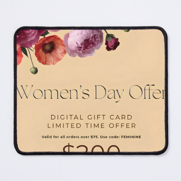 Item preview, Vibrant flowers celebrate Women's Day with digital gift card offer designed and sold by Creative88Art.
