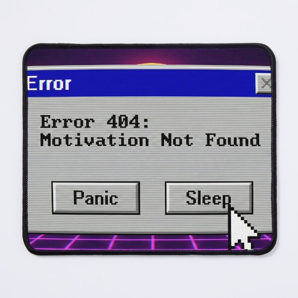 Item preview, Error 404 Motivation Not Found Funny Vaporwave Art designed and sold by DigitalAnnaBanana.