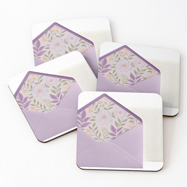 Item preview, Lavender envelope with floral design and blank card designed and sold by Creative88Art.