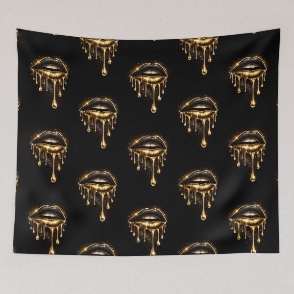 Item preview, Gold Drip Kiss designed and sold by TheWonkyEaselCo.