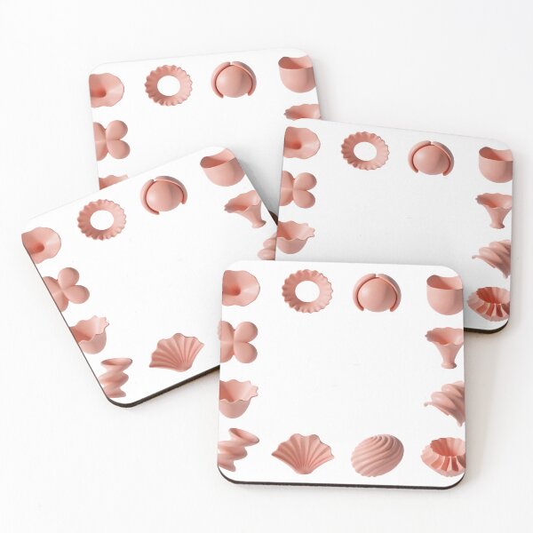 Item preview, Pink cookie cutters in various shapes floating in air designed and sold by Creative88Art.