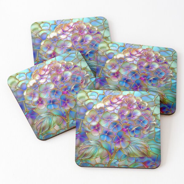 Item preview, Hydrangea Flower Stained Glass Style Botanical Art designed and sold by MargaretWiktor.
