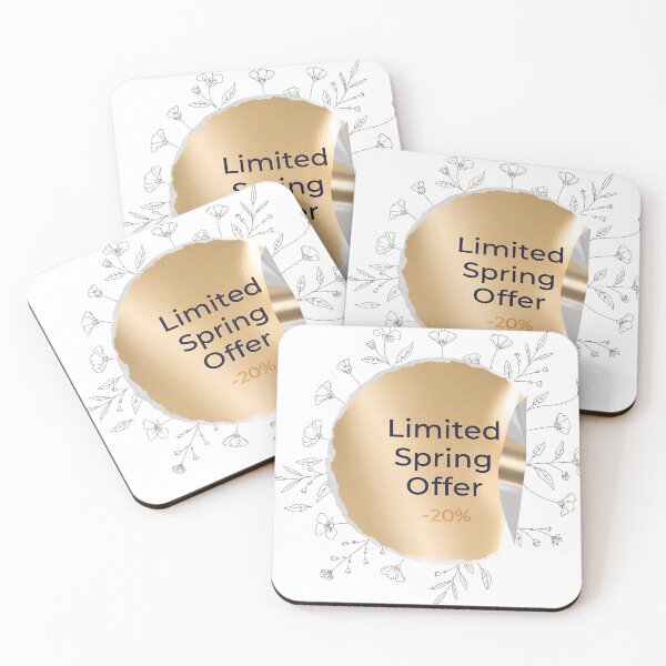 Item preview, Golden spring offer banner with floral design and 20% discount designed and sold by Creative88Art.