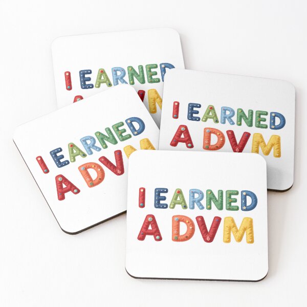 Item preview, I EARNED A DVM - IN COLORFUL FAUX LETTERING designed and sold by AlexOBrienArt.