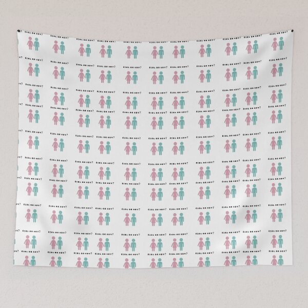 Item preview, Girl Or Boy Gender Reveal Pregnancy Pink Blue Stickers Prints Posters Wall Art Magnet Home Coffee Cup Decoration TShirt Stationary Notebook Magnet Hat Kitchen Work School Office Redbubble Shop designed and sold by Saritas Boutique Shop.