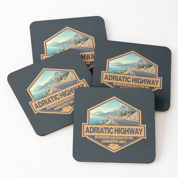 Item preview, Adriatic Highway Coast Travel Art Badge designed and sold by KrisSidDesigns.
