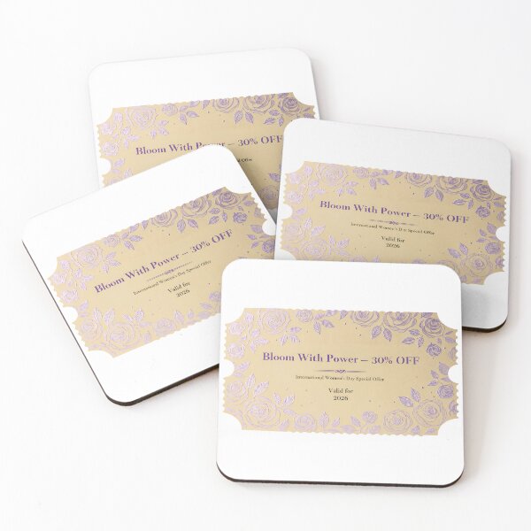 Item preview, Elegant discount coupon with floral design for International Women's Day designed and sold by Creative88Art.