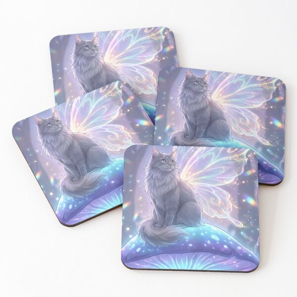Item preview, Magical Fairy Cat On Glowing Mushroom Fantasy Art designed and sold by DigitalAnnaBanana.