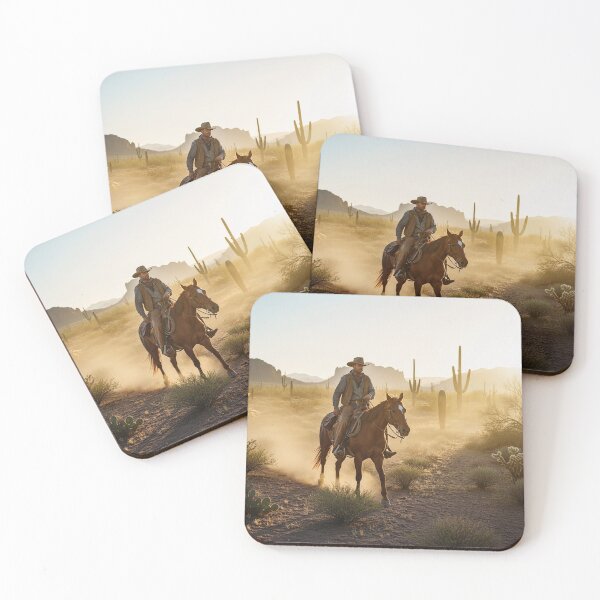 Item preview, Authentic Cowboy Riding Through Arizona Desert designed and sold by HistoryinMotion.