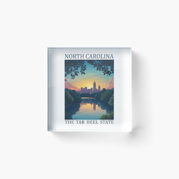 Item preview, North Carolina Travel Poster – Tar Heel State Sunset Skyline Wall Art designed and sold by GiftsCreek.