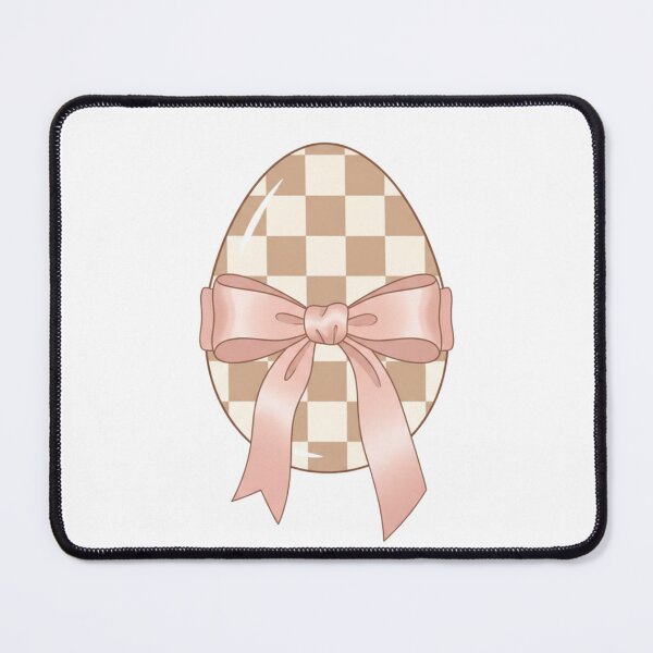 Item preview, Checkered Easter Egg with Pink Bow - Coquette Aesthetic designed and sold by LaurannaDesign.