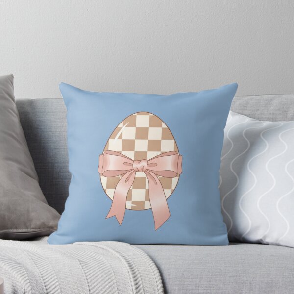 Item preview, Checkered Easter Egg with Pink Bow - Coquette Aesthetic designed and sold by LaurannaDesign.