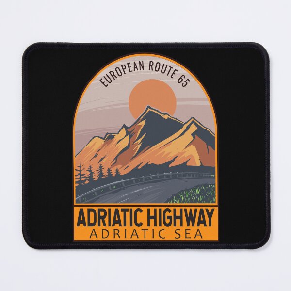 Item preview, Adriatic Highway Mediterranean Retro Travel Emblem designed and sold by KrisSidDesigns.
