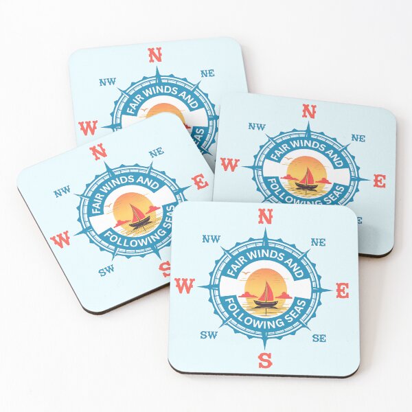 Item preview, Fair Winds And Following Seas (in blue + sunset tones) designed and sold by suewen.