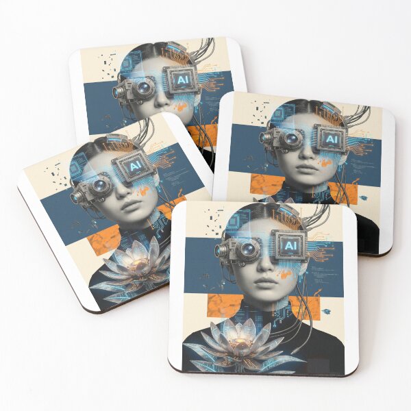 Item preview, Cyberpunk AI Cyborg Woman | Futuristic Tech & Cyber Lotus Art designed and sold by ZyricZyric.