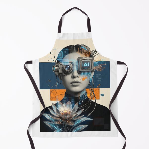 Item preview, Cyberpunk AI Cyborg Woman | Futuristic Tech & Cyber Lotus Art designed and sold by ZyricZyric.