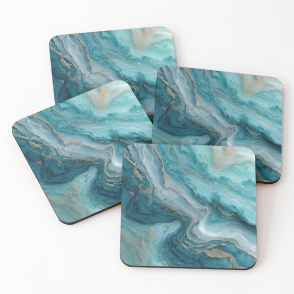 Item preview, Turquoise gold marble designed and sold by Letteraddicted.