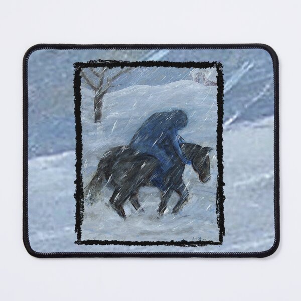 Item preview, The Long Journey Home: Winter Horse and Rider Artwork by Katt Yanda designed and sold by Artist-Katt-Yanda.