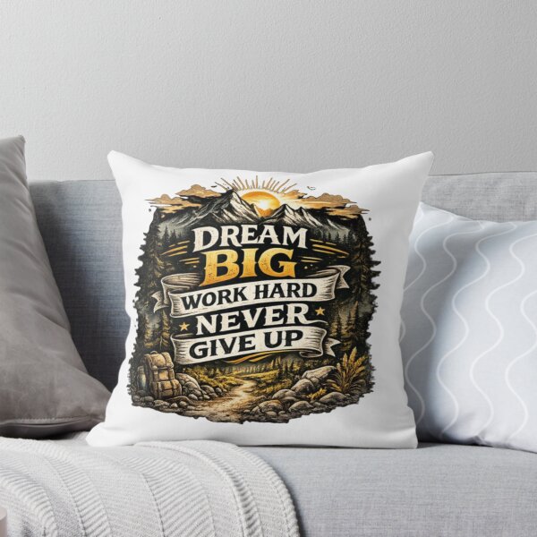 Item preview, Dream Big Never Give Up Mountain Sunset Hiking Backpack Inspirational Design designed and sold by HubCreates.