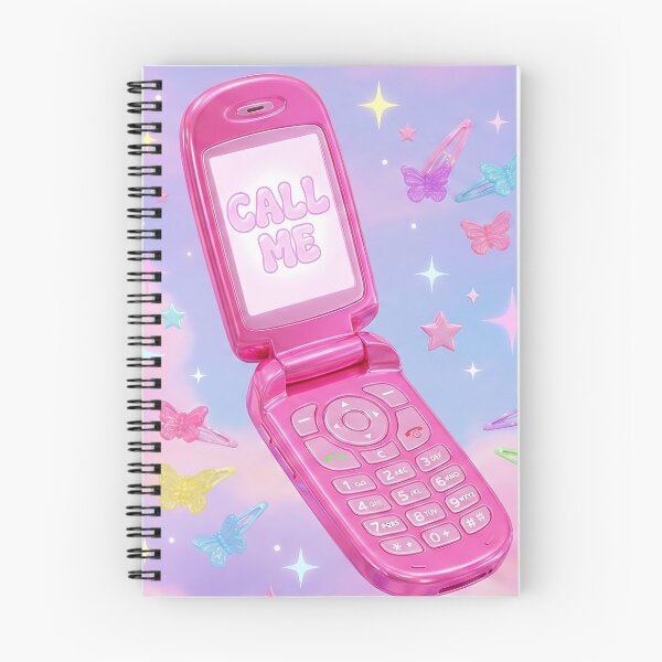 Aperçu de l'œuvre Téléphone à clapet rétro Call Me Pink Y2K créée et vendue par DigitalAnnaBanana.