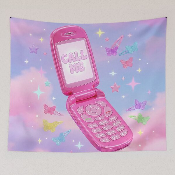 Item preview, Call Me Pink Y2K Retro Flip Phone Aesthetic designed and sold by DigitalAnnaBanana.