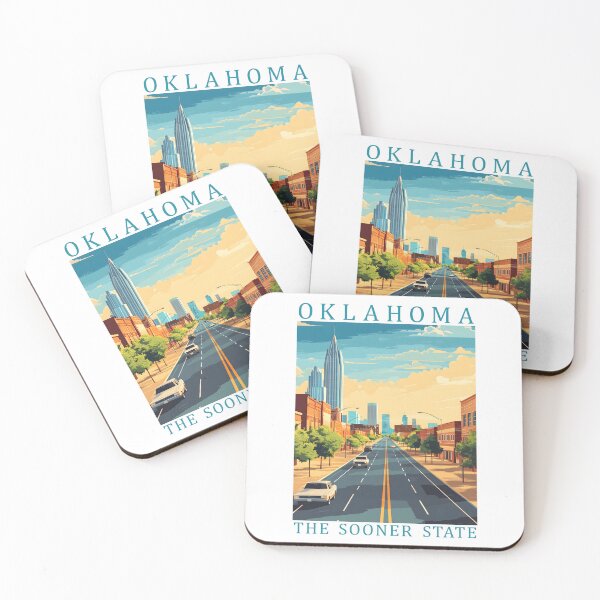 Item preview, Oklahoma Travel Poster – Sooner State Retro Skyline Wall Art designed and sold by GiftsCreek.