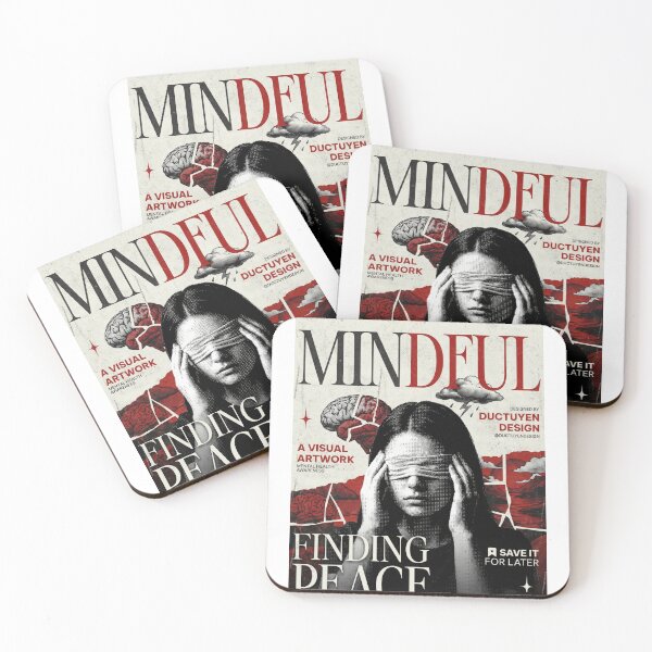 Item preview, Retro Mindful Finding Peace Magazine Art | Mental Health Healing & Trauma Recovery designed and sold by ZyricZyric.